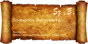 Szongoth Bernadett névjegykártya