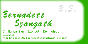 bernadett szongoth business card